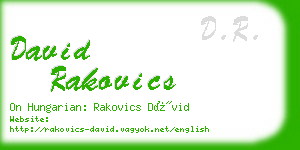 david rakovics business card